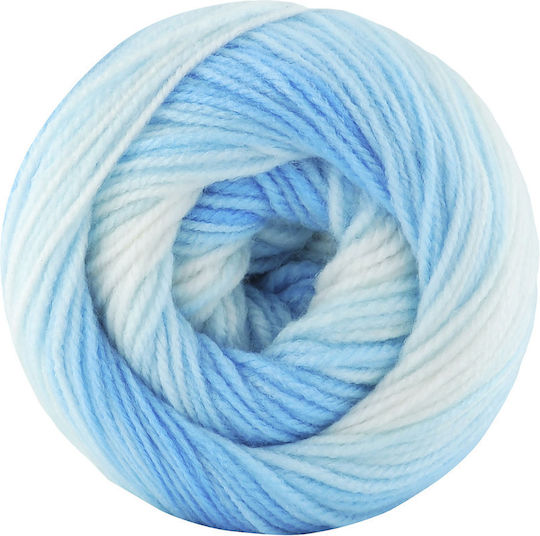 Kamgarn Cicibebe Batik Knitting Yarn Col550-02 Light Blue Multicoloured Acrylic 100gr 360mtr