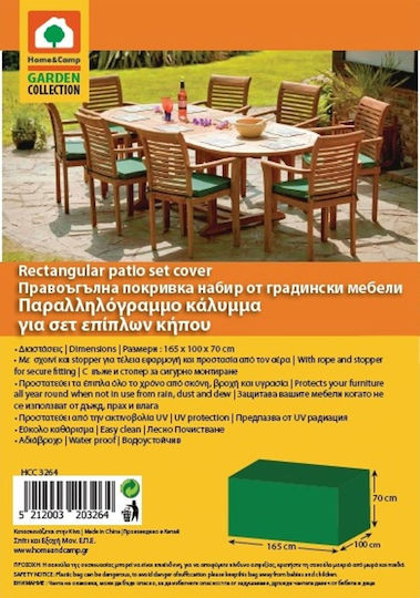 Home & Camp Waterproof Protective Dining Table Cover 165x100x70cm in White Colour