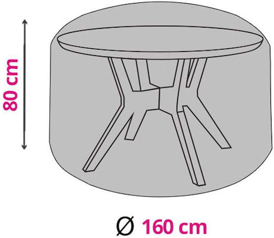 Progarden Protective Cover for Dining Table 160x160x80cm in Black Color