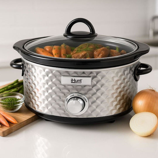 iHunt Slow Cooker 220W με Χωρητικότητα 4.25lt Ασημί