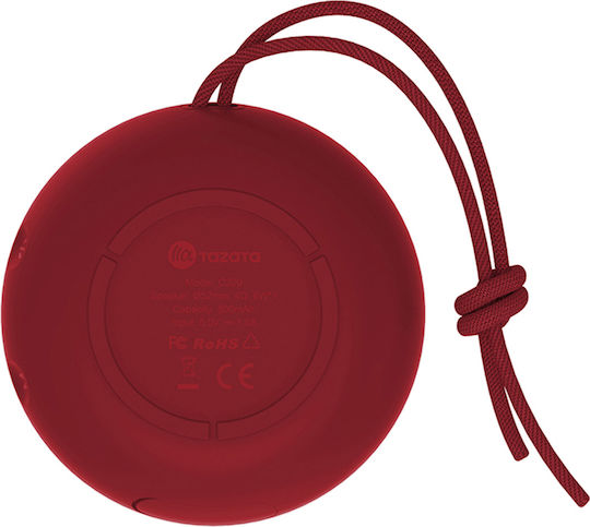 Tazata Palm 5 Αδιάβροχο Ηχείο Bluetooth με Διάρκεια Μπαταρίας έως 10 ώρες Κόκκινο