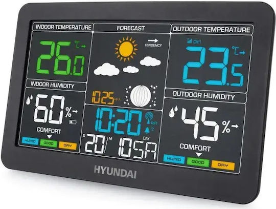 Hyundai HY-WS4480 Wireless Digital Tabletop Weather Station Black