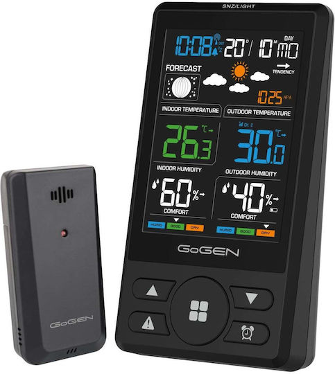 GoGEN ME1250B Wireless Digital Tabletop Weather Station Black