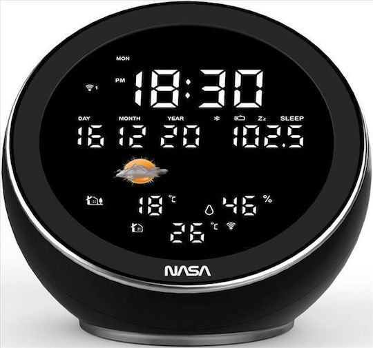 NASA SB6704 Ασύρματος Μετεωρολογικός Σταθμός Ψηφιακός Επιτραπέζιος Μαύρος