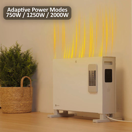 HomeVero Θερμοπομπός Δαπέδου 2000W με Ηλεκτρονικό Θερμοστάτη 58x41cm Λευκός