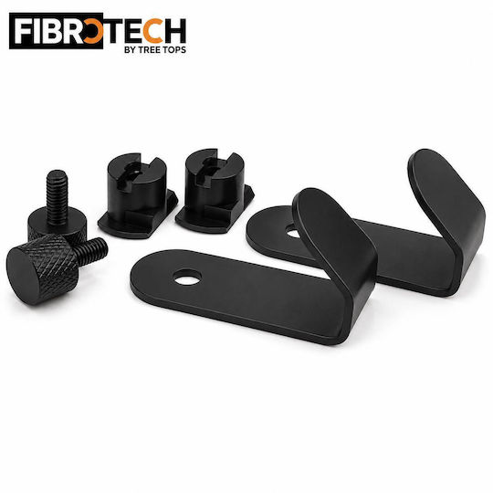 FibroTech 2502990 Κρεμαστράκια Inox Μαύρα 2τμχ