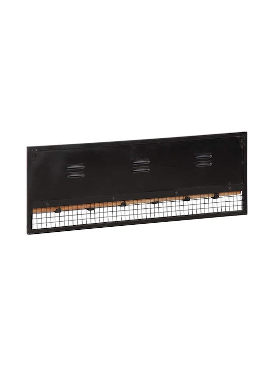 vidaXL Κρεμάστρα Τοίχου Ξύλινη 6 Θέσεων Μαύρη 90x30x11cm