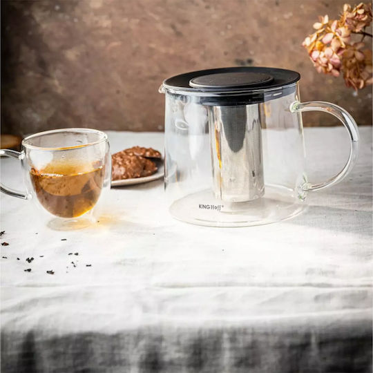 KING Hoff Teekanne Glas Gray 1500ml