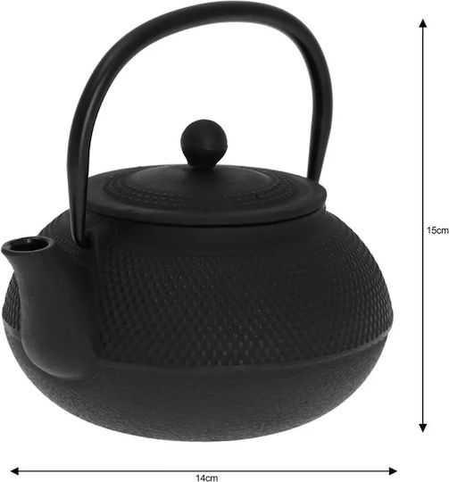 KING Hoff Teapot with Filter Cast Iron Black 850ml