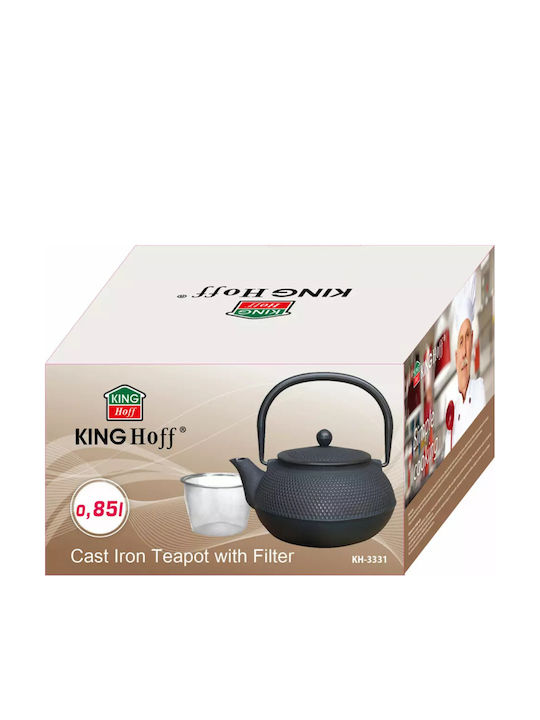 KING Hoff Τσαγιέρα με Φίλτρο Μαντεμένια Μαύρη 850ml