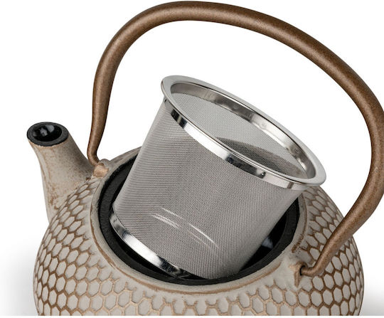 Bredemeijer Teapot Teapot with Filter Cast Iron Beige