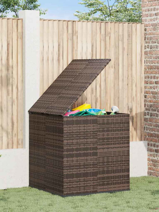 vidaXL Μπαούλο Αποθήκευσης Εξωτερικού Χώρου Rattan Καφέ Μ100xΠ97.5xΥ104εκ.
