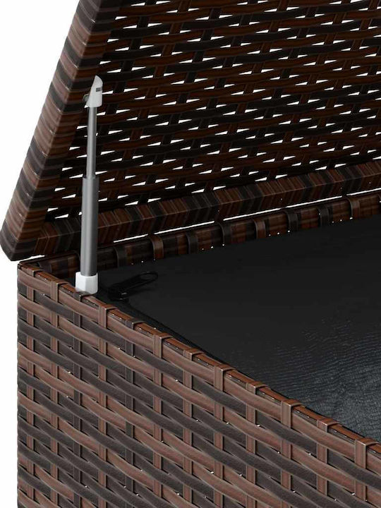 vidaXL Μπαούλο Αποθήκευσης Εξωτερικού Χώρου Rattan Καφέ Μ100xΠ97.5xΥ104εκ.