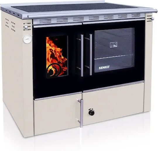 Senko C-25 Premium Metallisch Holzofen Kaminofen mit Ofen 25kW Grau