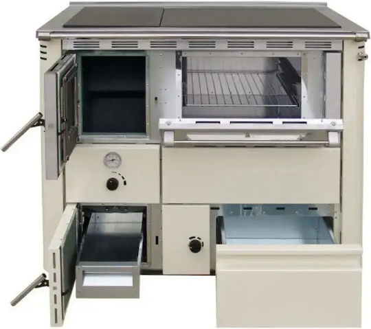 Senko Μεταλλική Ξυλόσομπα Καλοριφέρ με Φούρνο Inox Mat
