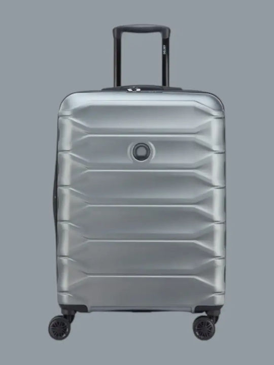 Delsey Meteor Valiză de Călătorie Medie Dură Argintie Înălțime 68cm