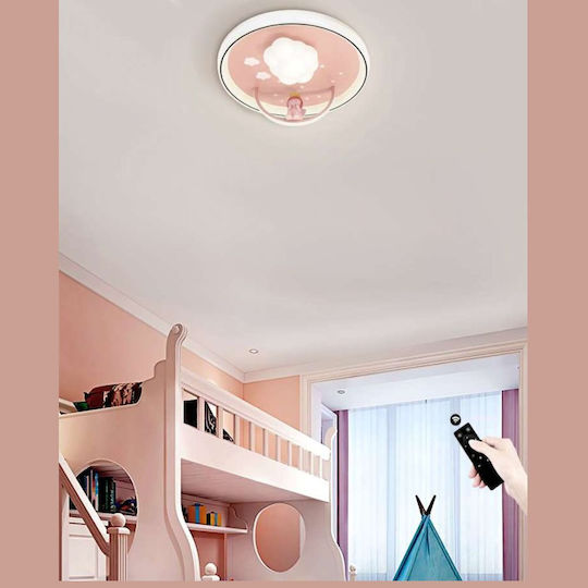 Atman Einfaches Licht Kinderdeckenleuchte Deckenleuchte montieren 79W mit Fassung E27 Rosa 48cm