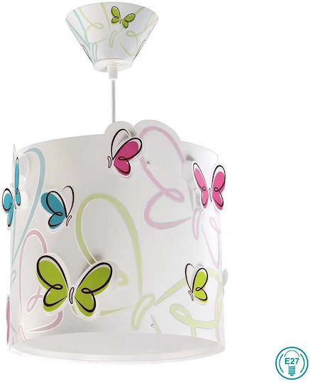 Ango Kids Plastic Single Ceiling Light E27 Butterfly White 23W 26x25cm
