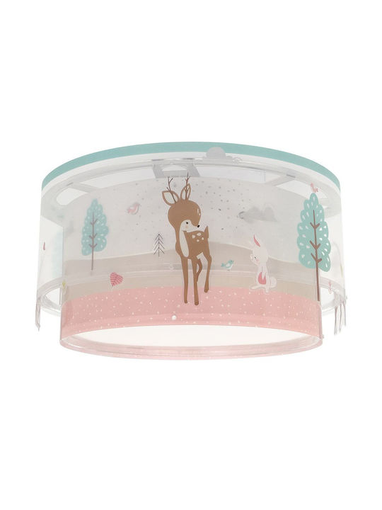 Ango Loving Deer Μονόφωτο Παιδικό Φωτιστικό Πλαφονιέρα με Υποδοχή E27 Τιρκουάζ