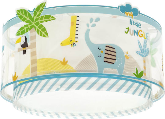 Ango My Little Jungle Single-Light Kids Ceiling Light Mount Ceiling Light 15W with E27 Base Turquoise