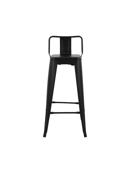 Metallischer Gartenhocker Für Bar Außeneinsatz Schwarz Matt 43x43x95cm