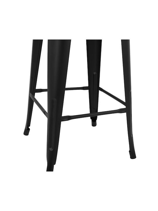 Metallischer Gartenhocker Für Bar Außeneinsatz Schwarz Matt 43x43x95cm