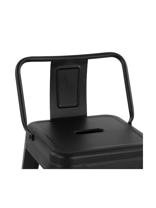 Metallischer Gartenhocker Für Bar Außeneinsatz Schwarz Matt 43x43x95cm