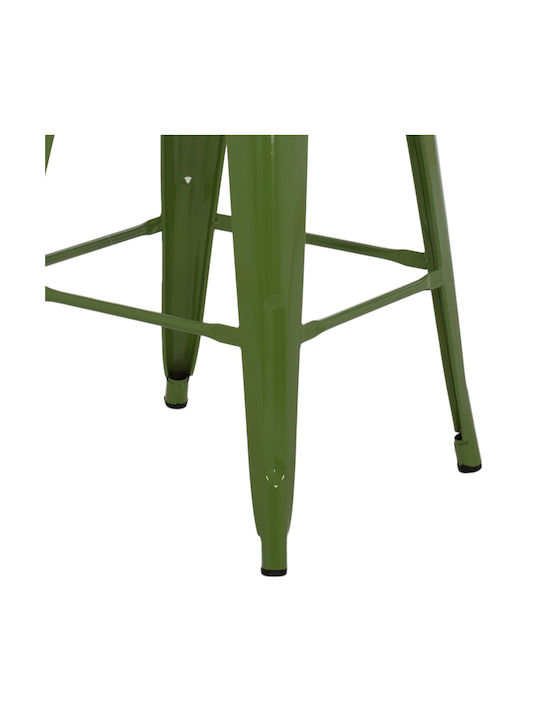 Metallic Garden Stool Outdoor Light Olive Green 43x43x67cm