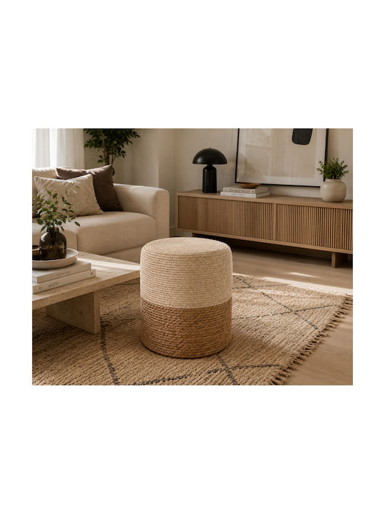Hölzernes Gartenhocker Weiß/Beige 34x34x36cm