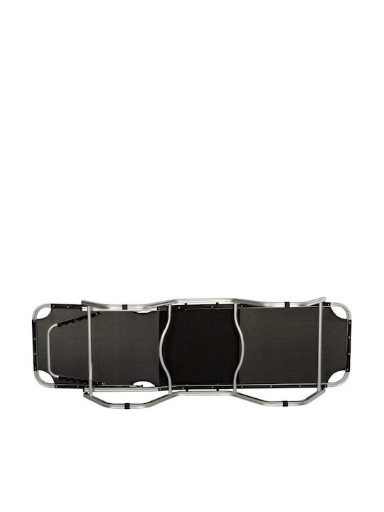 Liegestuhl Aluminium mit Kissen Black 190x60x30cm.