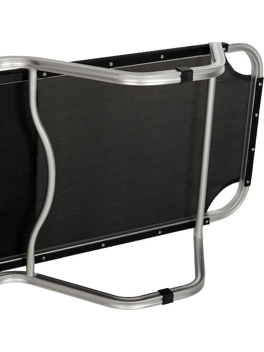 Liegestuhl Aluminium mit Kissen Black 190x60x30cm.