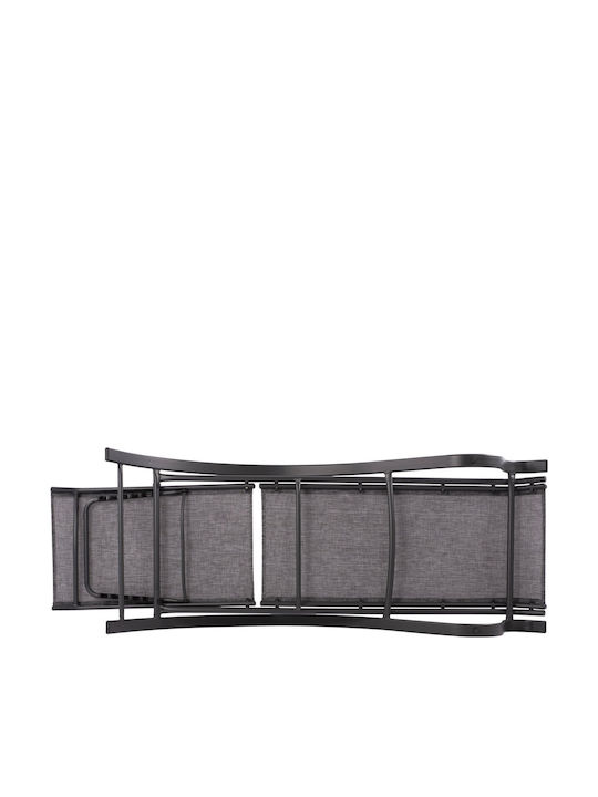 Șezlong Aluminiu cu Țesătură Textilene Gri 194x66x30cm.