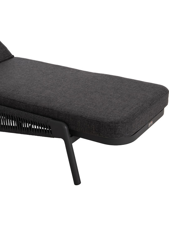 Aluminum Deckchair Olefin with Gray Pillow 75x210x92cm