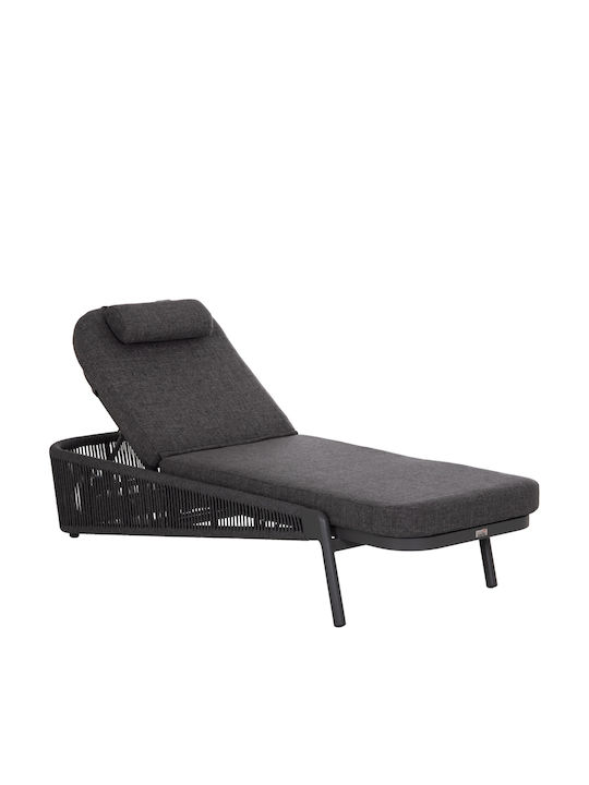 Aluminum Deckchair Olefin with Gray Pillow 75x210x92cm