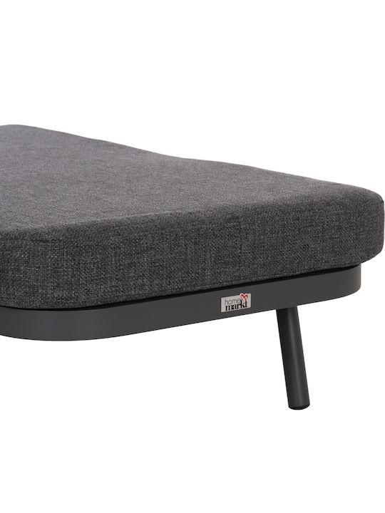 Aluminum Deckchair Olefin with Gray Pillow 75x210x92cm
