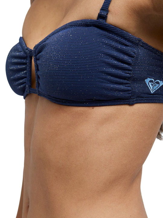 Strapless Bikini Top With Padding Blue