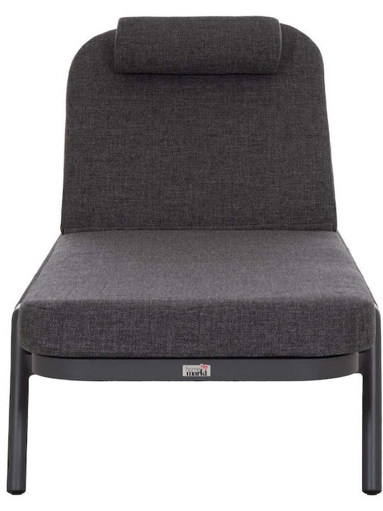 Градински и басейнови шезлонг Сив 75x210x92см