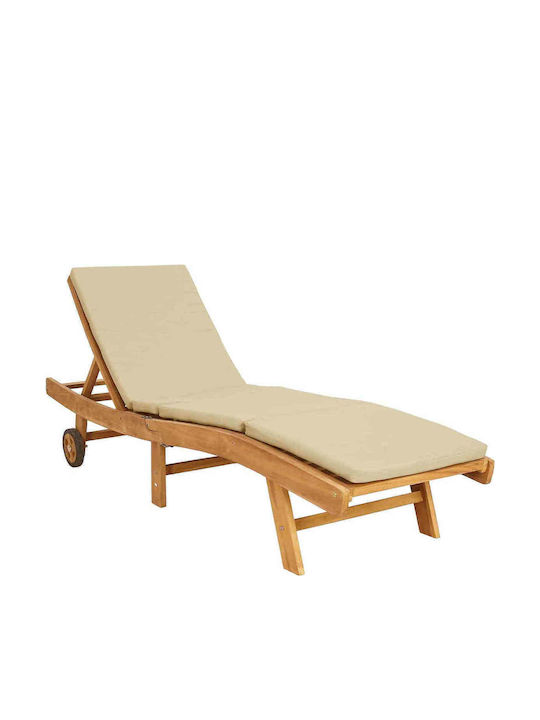 Șezlong Dublu Din Lemn Cu Pernă Maro 200x59.5x35cm