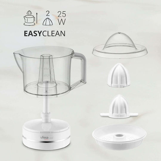 Ufesa Elektrischer Entsafter 25W mit einer Kapazität von 700ml Weiß