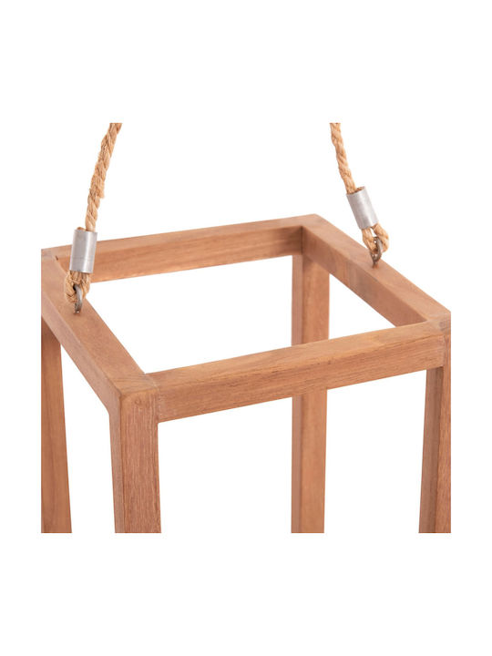 Freebox Tabletop Wooden Lantern Beige 20x20x50cm