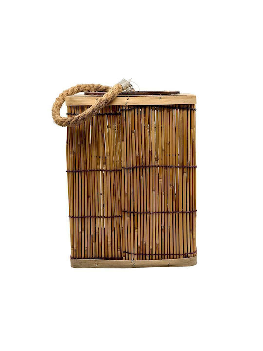 Inart Φαναράκι Ξύλινο Επιτραπέζιο Μπεζ 21x21x28εκ.
