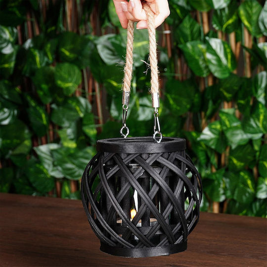 Koopman Laterne Bamboo Schwarz 14x15x15cm 1Stück