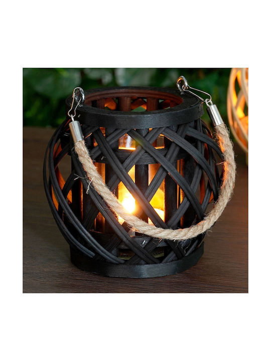 Koopman Bamboo Lantern Black 14x15x15cm