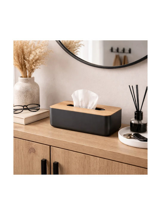 Atmosphera Atmosphera Plastic Black Tissue Holder 26.1x13.1x8.6cm