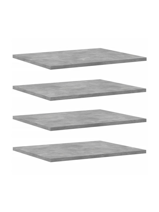 vidaXL Raft Rectangular De Bibliotecă Din Placă Din Lemn Agregat Gri 40x50x1.5cm 805195 8 Bucăți