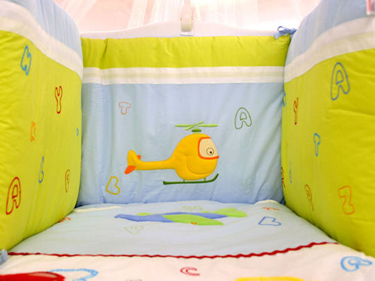Just Baby Baby Crib Bedding Set 3pcs Blue-Green