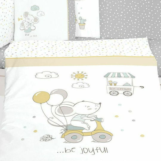 Kikka Boo Baby Crib Bedding Set Joyful Mice 6pcs Gray