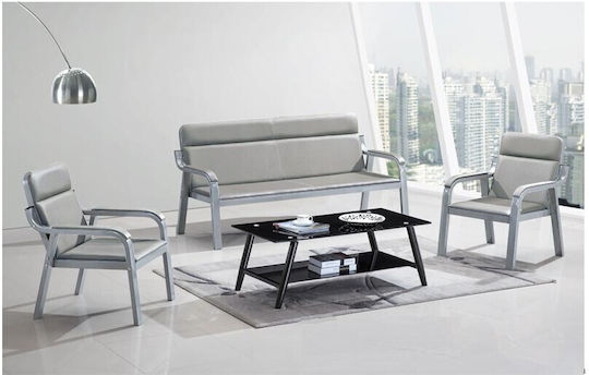 Line Living Room Furniture Set 3-Seater & Armchair Brown