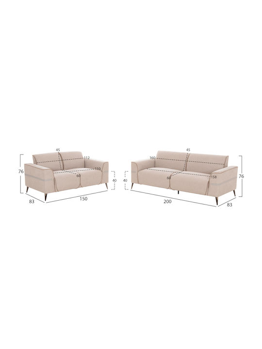 Wohnzimmermöbel-Set Ferin 3-Sitzer & 2-Sitzer