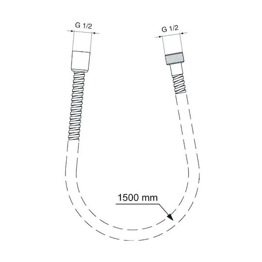 Ideal Standard Metallic Shower Hose Silver Idealrain 150cm